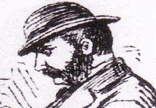 A sketch of Inpsector Frederick Abberline.