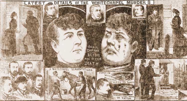 An illustration showing the murder of Annie Chapman.