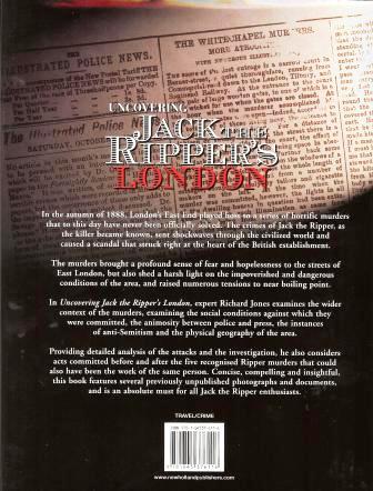 The back cover of the Jack the Ripper Book.