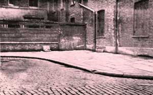 The Mitre Square scene of the murder of Catherine Eddowes.