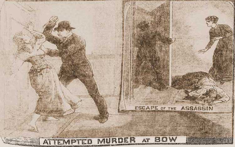 An illustration showing the attack on Ada Wilson.