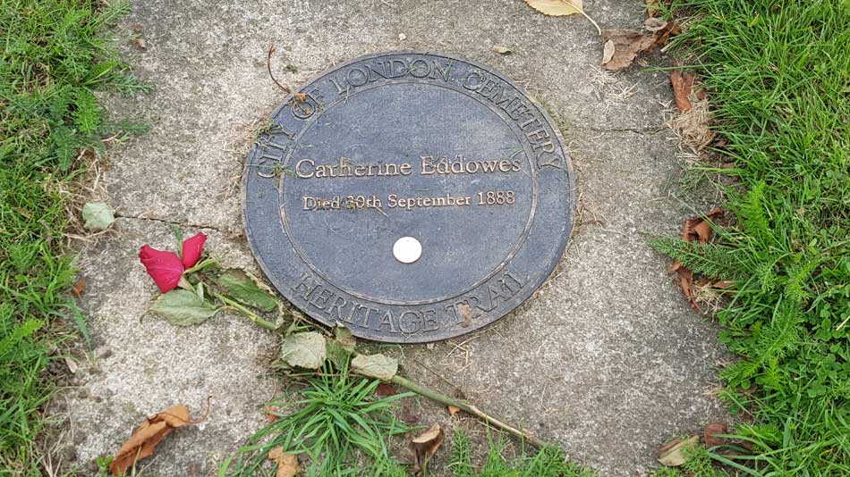 The memorial plaque to Catherine Eddowes.