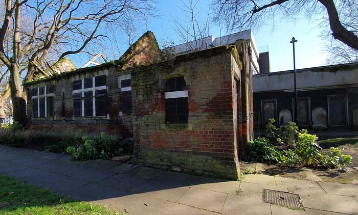 A photograph of the exterior of the former mortuary.