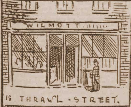 A sketch of the front of Wilmott's lodging house.