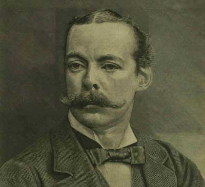 A portrait of Lord Randolph Churchill.