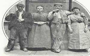 People outside a pub.